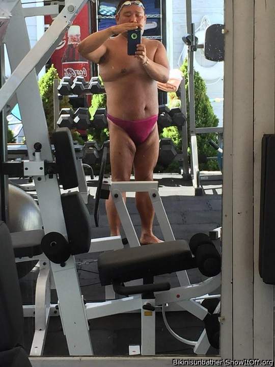 in a gym in my bikini