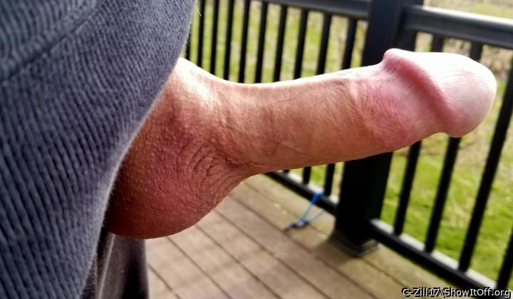 Flashing my dick from the deck 2