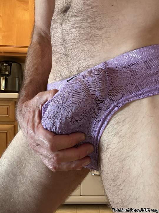 Love your hard cock in panties 