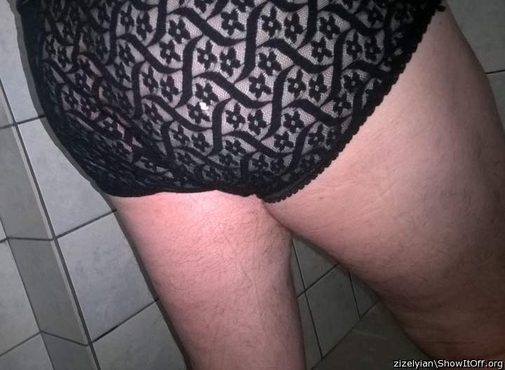 wearing my mother-in-law s black lace panties