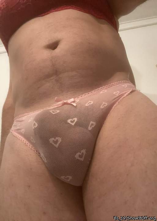 Sexy panties and bulge luv the red bra