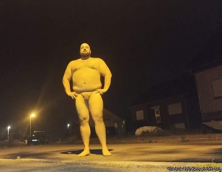 Naked in the hood at night