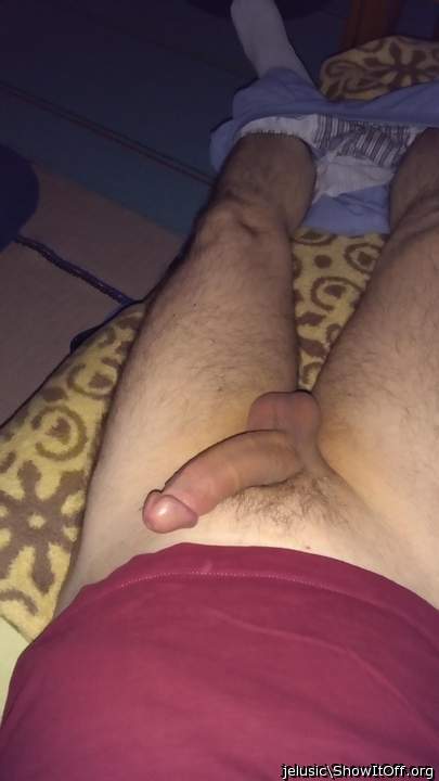 Thats a beauty of a cock you have ,nice balls too!