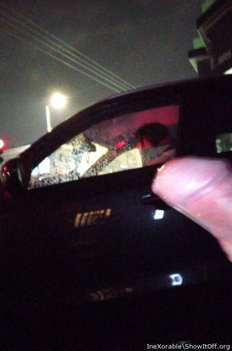 Public cock flash for a female driver