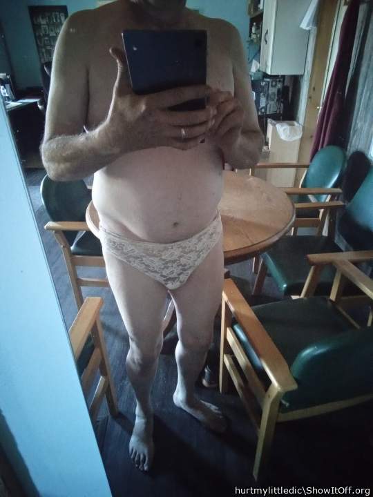 Wife's droopy, stained panties - perfect humiliation..