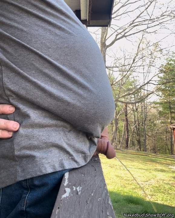Pissing off the porch