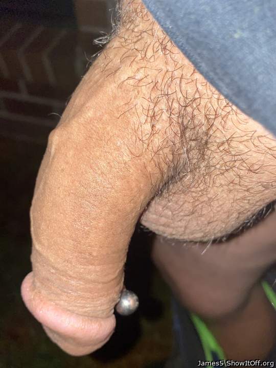 Playing with my cock in a friends backyard