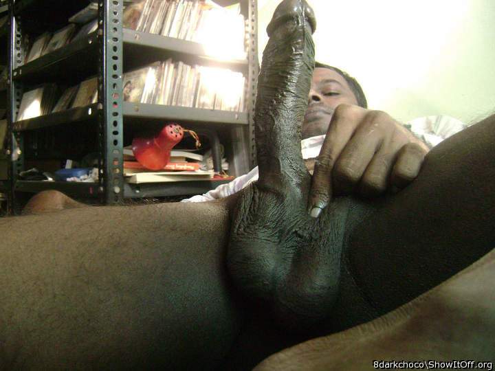 Delicious chocolate cock..would swallow all your cum