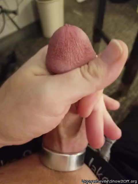 Stroking your ringed cock must feel great!     