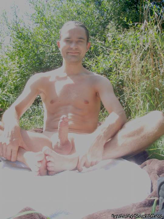 Outdoor with hard cock