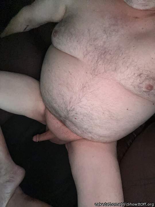 My big tummy and little cock