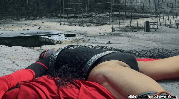 Captured in net and fondled