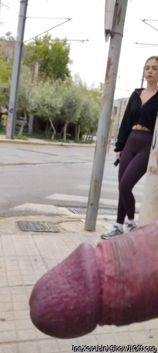 Public cock flash in front of sexy gal!