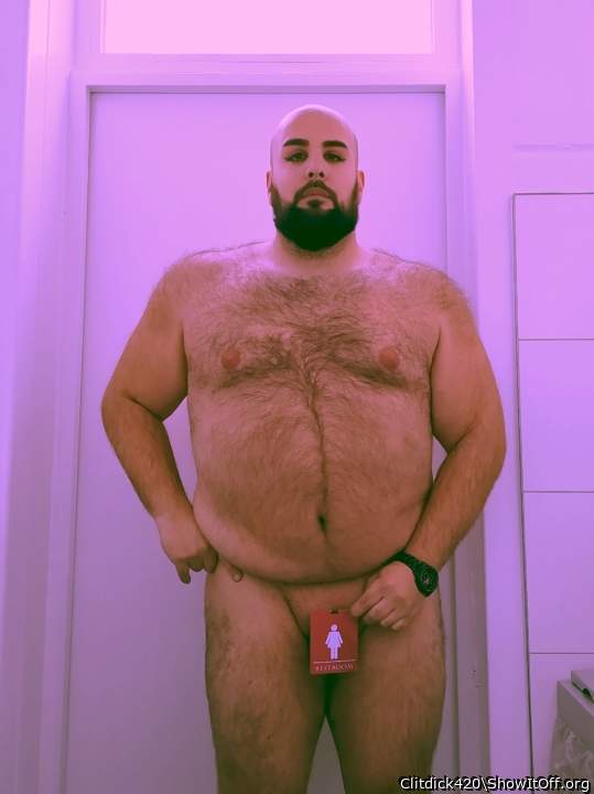 Naked in the women's bathroom