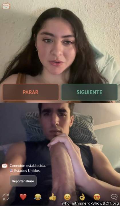 Young girl reat to a erect dick Webcam encounter &#128064;