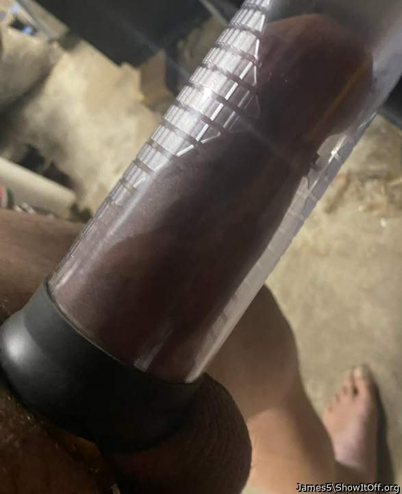 Pumping my cock swollen.
