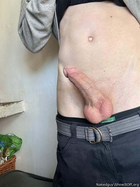 Even when I have to wear clothes my cock always wants to be free