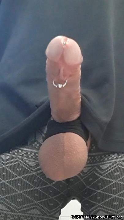 My bondaged pierced hard dick