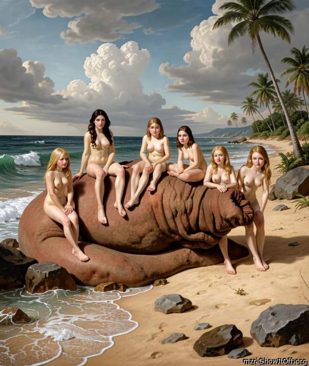 Weird, but turns me on-girls all over hot hooded monster