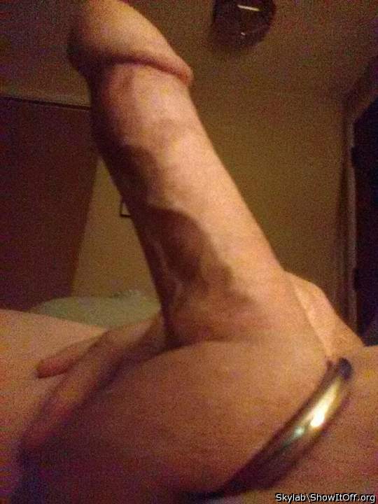 horny shaved cock and balls, very nice     