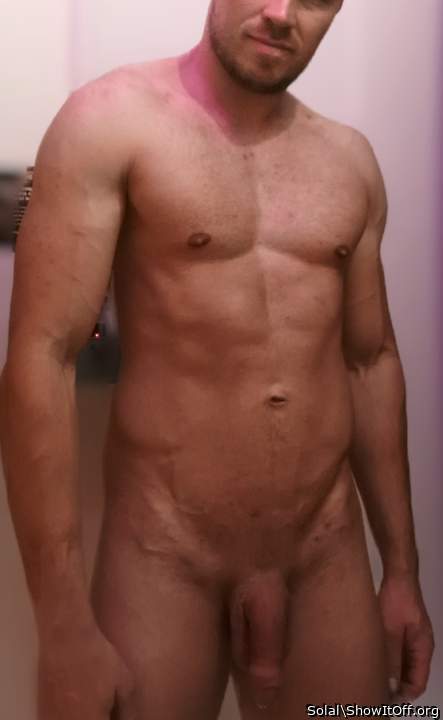 Fit strong body and nice cock wife likes what she sees 