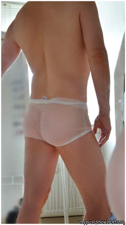 Hot ass accentuated by tight white sexy briefs    