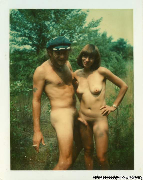 Old Polaroid - Jeff and Joanne nude outside