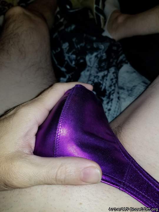 Nice color but my cock is too big for this thong.