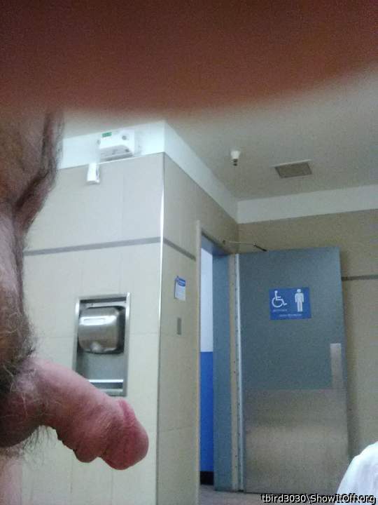 Risky business naked in a public restroom.  Yeah I've done i