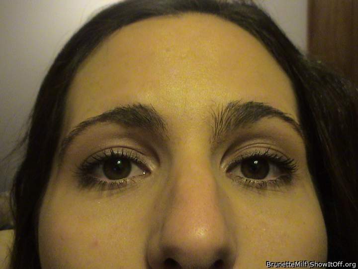 Imagining those eyes looking up at me as you swallow my cock