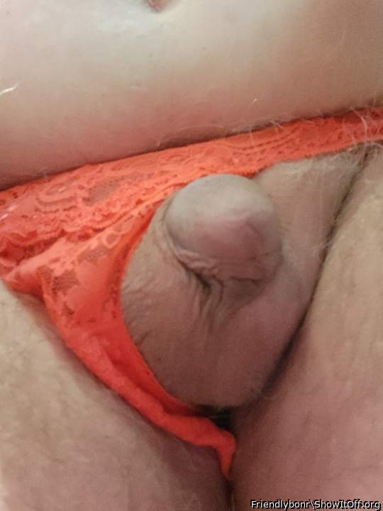 Happy penis in new pretty panties