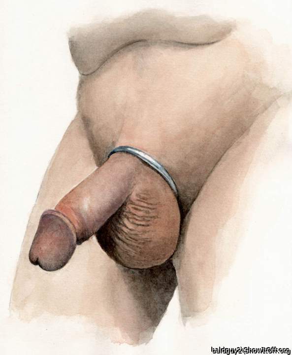 Watercolor "Self Portrait with Cock Ring"