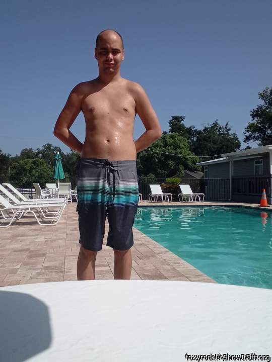 Enjoying the pool for 2 hours by myself
