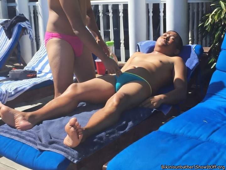 Sunbathing in Belvedere Castle House for Men.