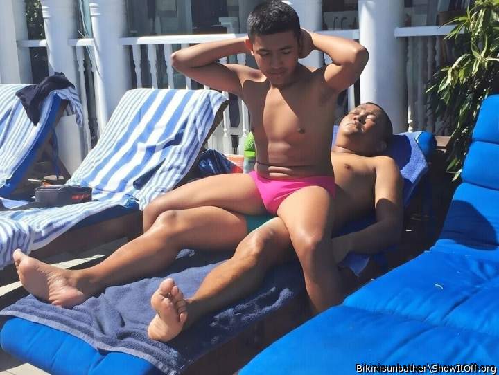 Sunbathing in Belvedere Castle House for Men.