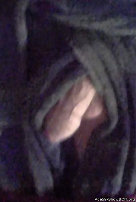 Warm peek...robe is place to hidenseek!