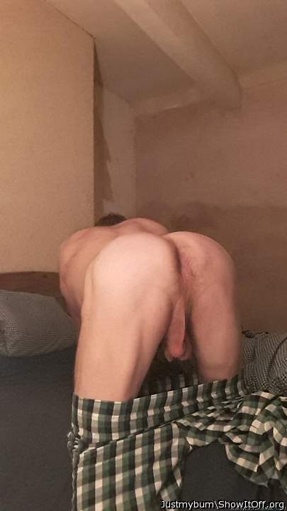 Bent over and ready for cock.  