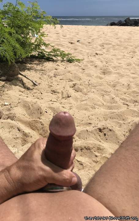 Nude beach stroking