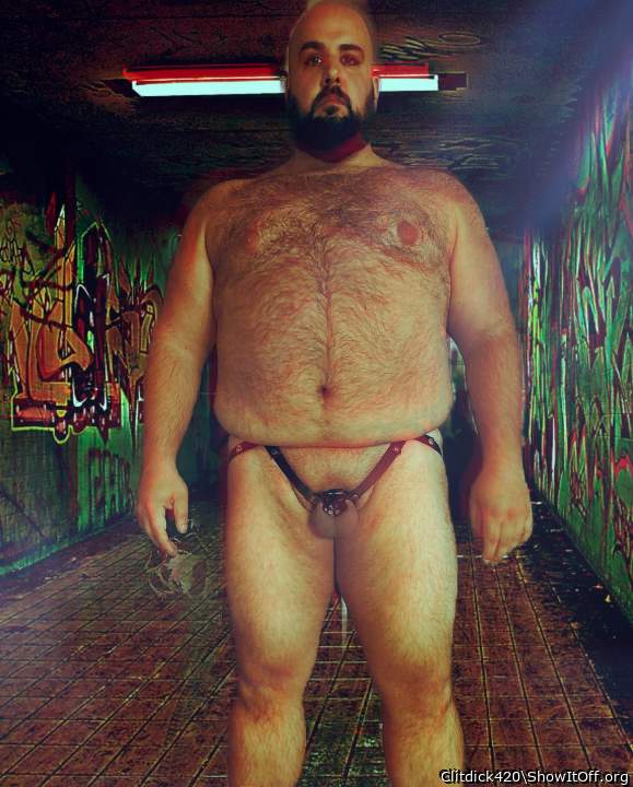 Naked and locked in public