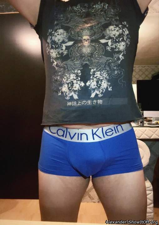 Blue Calvin Klein Boxer briefs