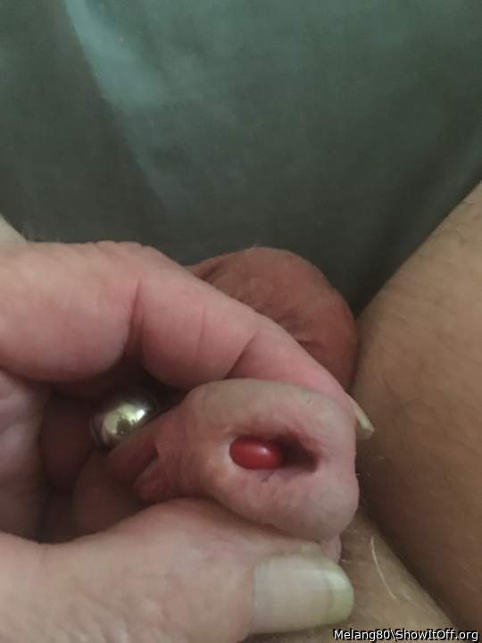 Candy in pee hole