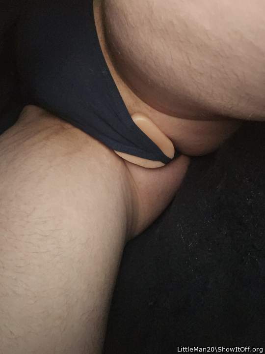 Im outside in my robe listening to the rain and have my little dildo in